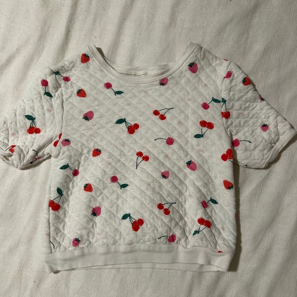 Carter's White Quilted Tee with Cherry and Berry Print Sz 5T - Picture 1 of 5